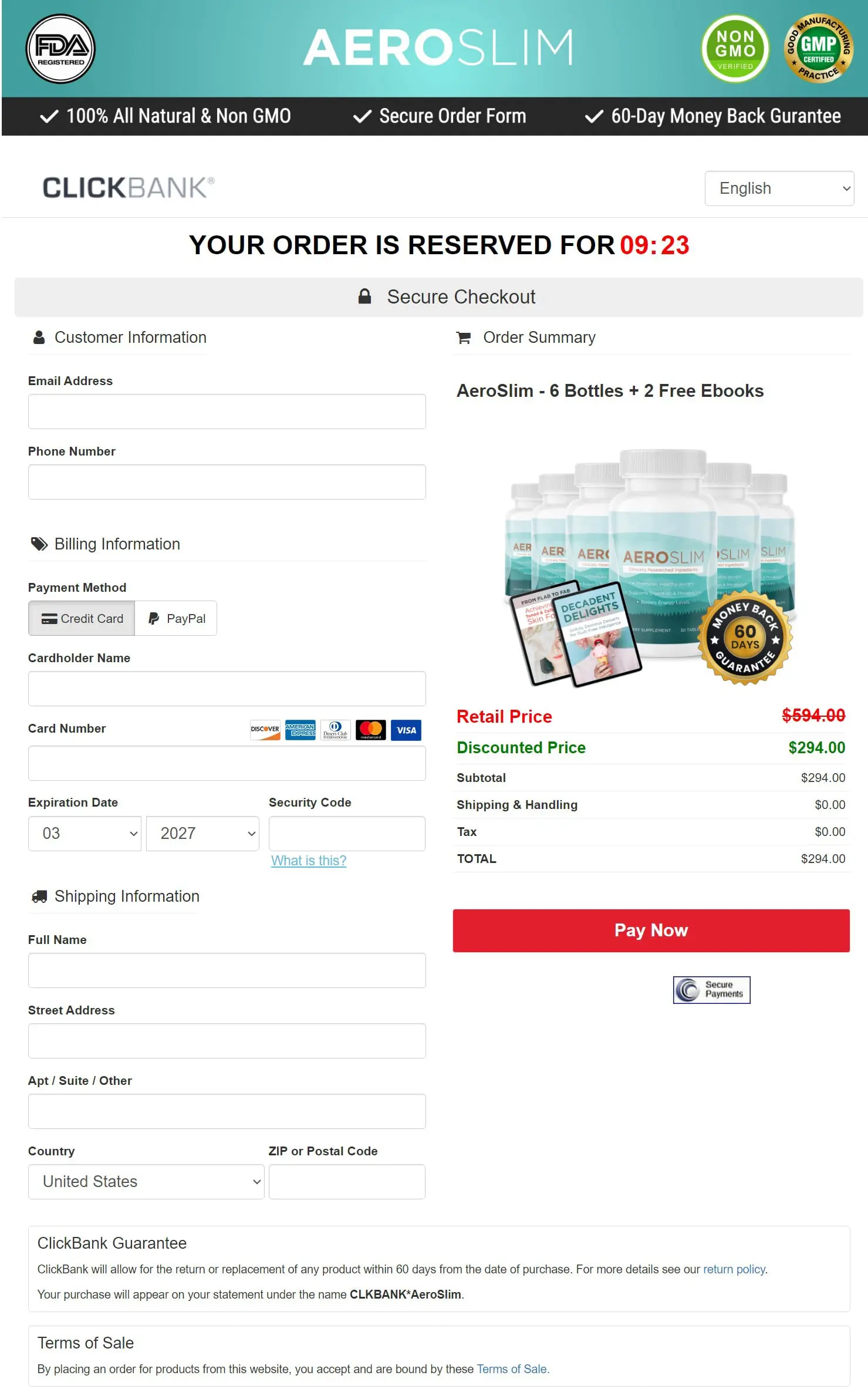 AeroSlim AeroSlim - Order Page